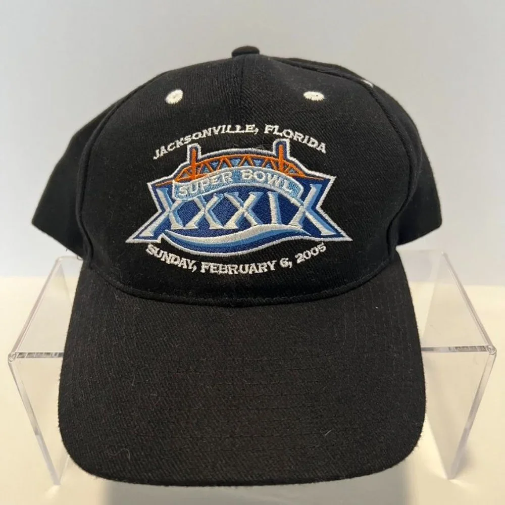 Superbowl XXXIX 39 baseball hat, Patriots/Eagles black‎ hat, adjustable NFL hat